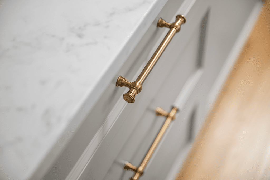 metal accents on cabinetry